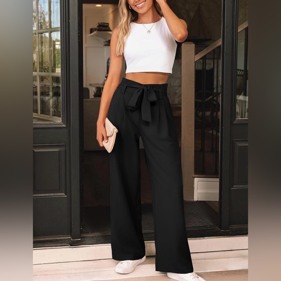 LILLUSORY Pants - LILLUSORY Black Wide-Leg Trousers Medium